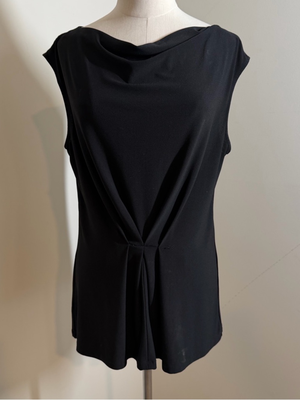 Ann Taylor Women’s Black Sleeveless -SZ M- Cowl Neck Tunic Top